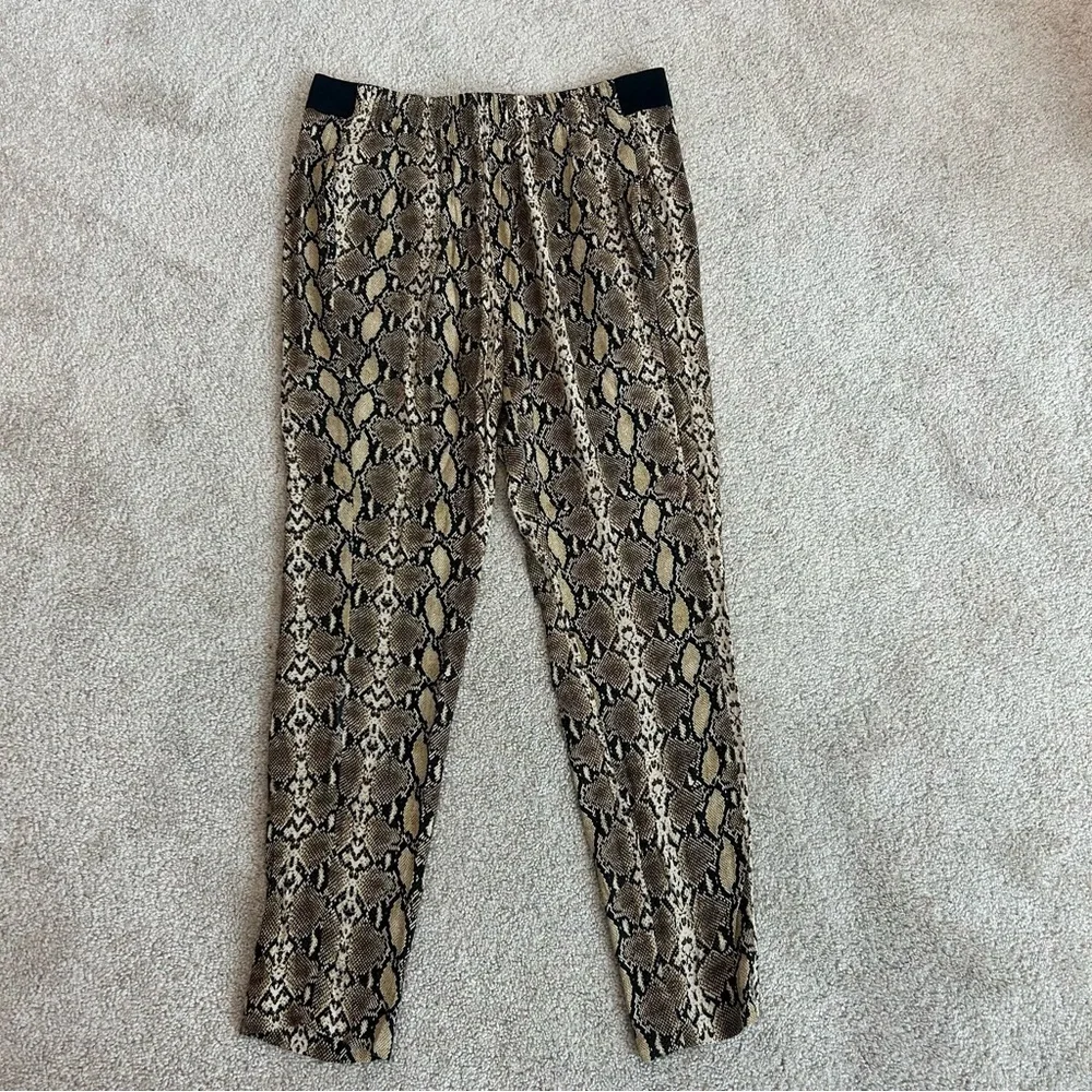 Zara tan brown animal snake print joggers harem pants Sz M - Picture 11 of 11